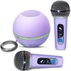 Mini Karaoke Machine for Kids/Adults:Portable Bluetooth Speaker with 2 Wireless