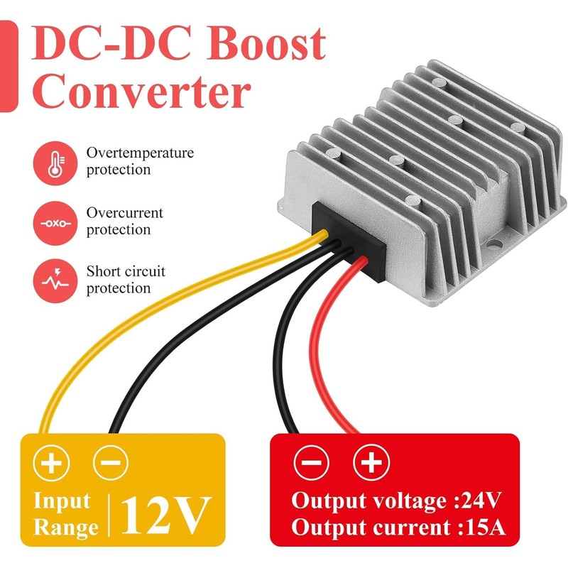 YABOANG DC DC Converter Voltage Converter 12V to 24V 15A