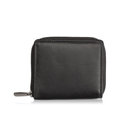 Josephine Osthoff Women's Large Leather Wallet with Zip Small Wallet Men's Credit Card Holder Wallet with Vienna Box RFID Protection (925), black, Elegant