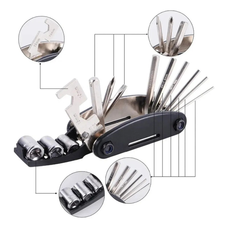 Herramienta Multi Bicicleta Reparacion Llaves Allem Ciclismo