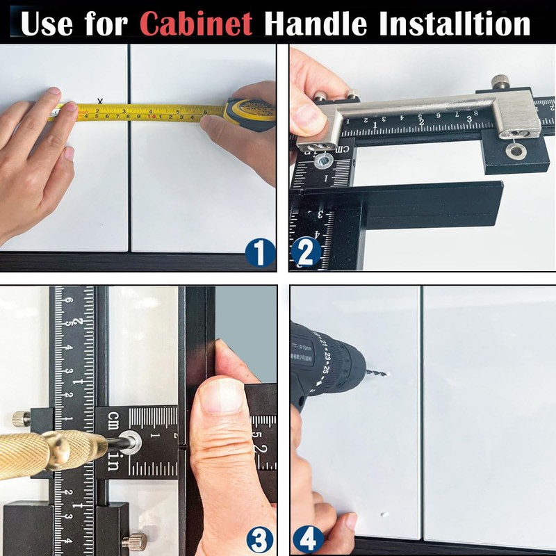 King&Charles Cabinet Hardware Jig, Aluminum Alloy Cabinet Handle Jig with