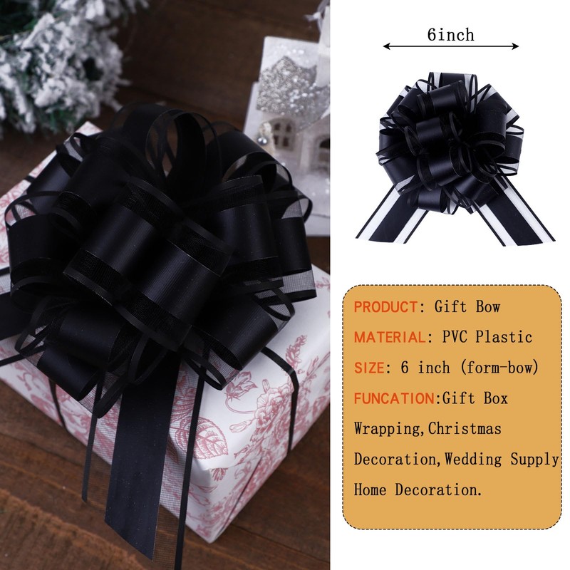 FORBINBO 6Pcs 6inch Pull Bow Gift Wrapping,Pull Bow For Gift