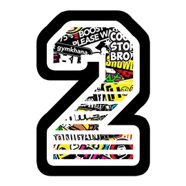 Sticker NUMBER 12 cm - Various Models - race cross track car motorcycle stickers Team, Sticker Bomb) (2)