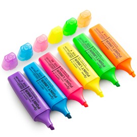 M&G 6pcs Highlighter Pens, 6 Colors of Markers, Soft Fiber Pen Tips, Highlight Ink, Transparent Candy Color, Smooth Writing, for Handbooks, Office, Study and Life Records