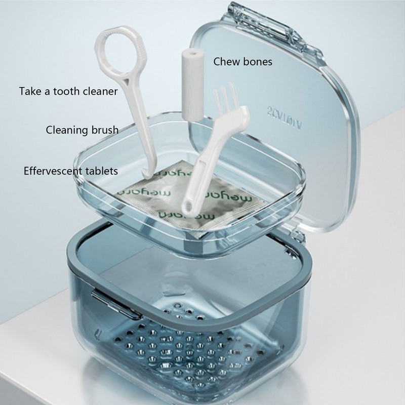 Three Layer Braces Case Denture Retainer Orthodontic Organizer Drainage Layered