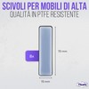 Filzada® 8x Piedini per Mobili Autoadesivi Teflon 70x19 mm -