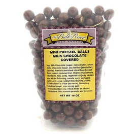 Mini Pretzel Balls Milk Chocolate Covered (1lb Resealable Zip Lock Stand Up Bag)