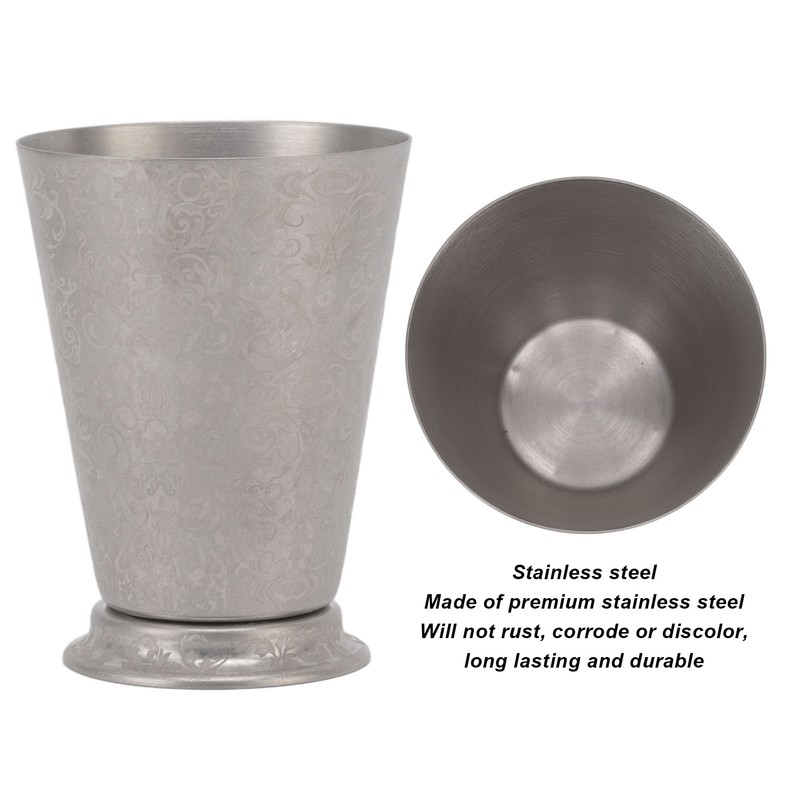 Stainless Steel Mixing Glass Shaker Floral Engraving Pattern Metal Drink