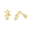 14k Yellow Gold Lizard Stud Earrings with Screw Back