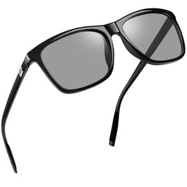 Joopin Men's Sunglasses, Polarized Driving, Sports, UV 400, UV Protection, Wellington, Lightweight, Fishing, Golf, Climbing, Bicycle, Running, A2: Black/Light Gray