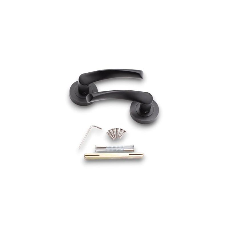 Infinity Decor Pack of Twisted Matt Black Lever Door Pull