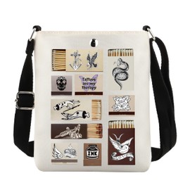 WCGXKO Tattoo Artist Gift Gothic Tattoos Are My Therapy Messenger Bag Crossbody Purse (Tattoos are XK)
