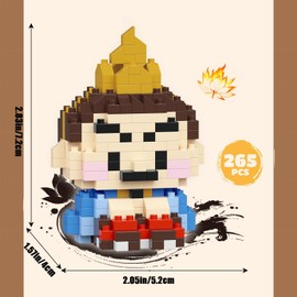 Nezha Ao Bing Series Mini Blocks Toy,Cute Anime Figures Toys Desk Accessories,for Kids, Ages 6+ - Collectible Movie Cartoon Character Gift Idea (Taiyi Zhenren265pcs)