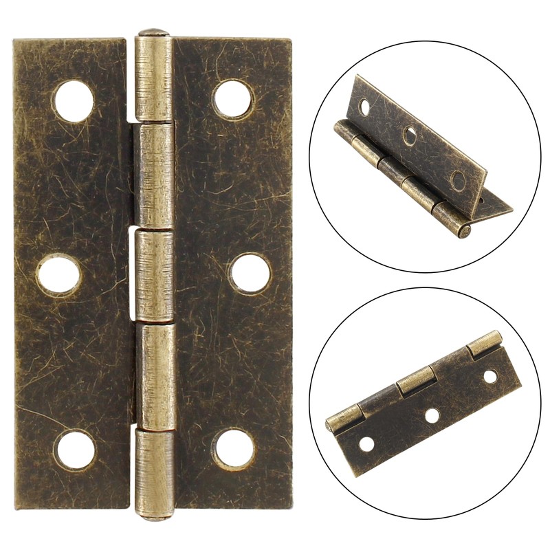 Murtenze 12 Pack 2.5 Inch Cabinet Hinge, Antique Bronze Butt