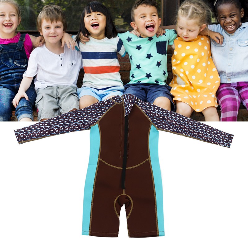 Kids Wetsuit 2.5mm Neoprene Long Sleeve Fullsuit Back Drawstring Warm
