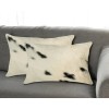 Homeroots 12" X 20" X 5" White And Black Cowhide