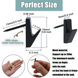 30 PCS Picture Hanging Nails Hooks, Push Pins Thumbtacks for Wall, Wall Hooks Picture Hangers, Renter Freindly Decor Small Nails for Hanging Pictures Tapestry Frame Art