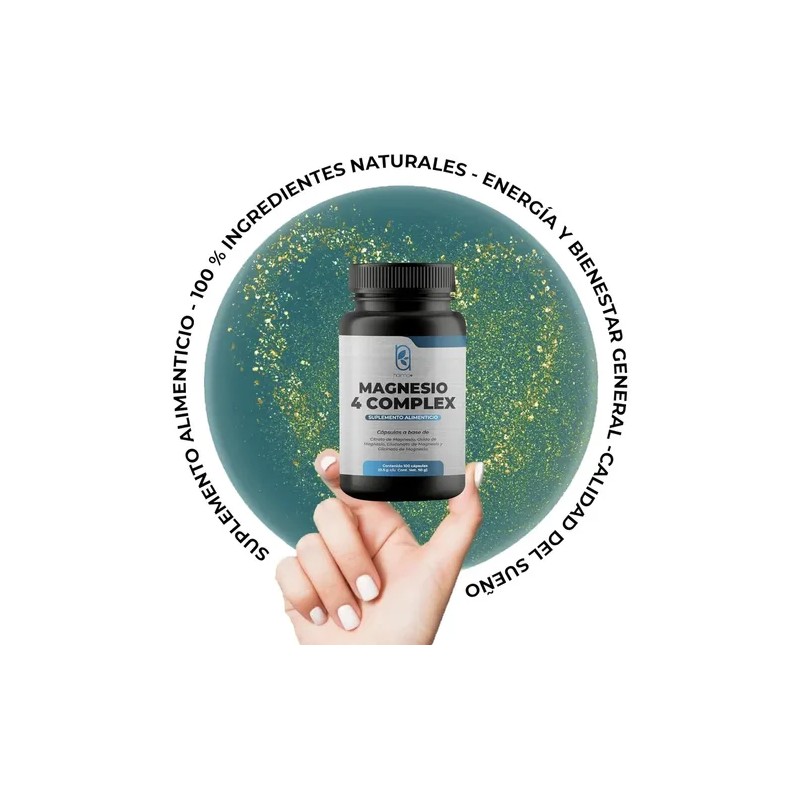 Magnesio Complex Naíma Suplemento Alta Absorción Citrato Glicinato Óxido Gluconato
