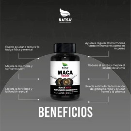 Maca Negra, 200 Cápsulas (2 Frascos 100 Cap C/u) Natural