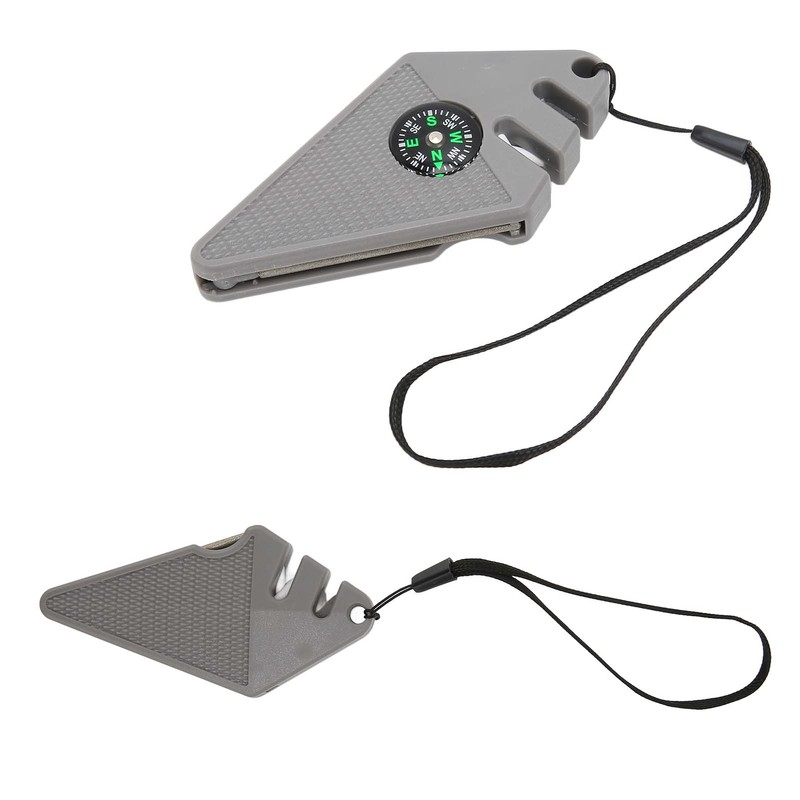 2PCS 6 in 1 Outdoor Knife Sharpener with Compass Survival