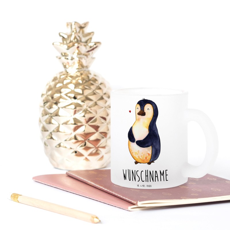 Mr. & Mrs. Panda Personalisierte Teetasse Pinguin Diät - Personalisierte