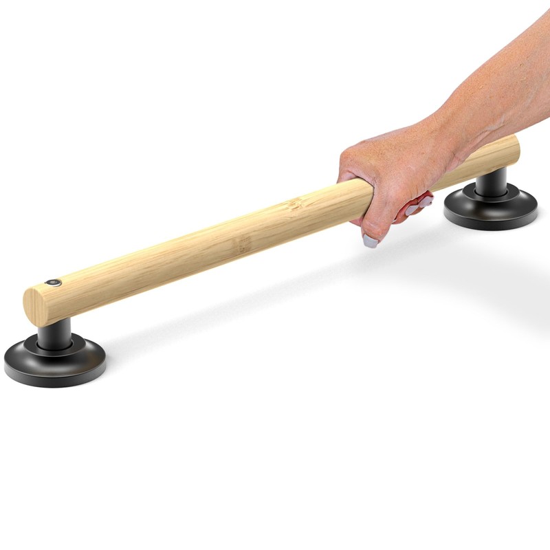 AquaChase Natural Bamboo Grab Bar for Bathroom & Toilet, ADA