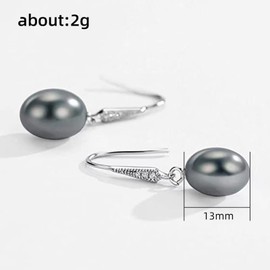 Salanda Pearl Drop Earrings Set, 925 Sterling Silver Pearl Dangle Earrings for Women Girls (C&3 pairs), mm, Silver, Crystal