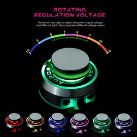 Tattoo Power Supply - Professional Tattoo Power Supply Box & Foot Pedal Set for Coil & Rotary Tattoo Machine Gun Tattoo Supplies, 1.5-17V Dual Outputs, Colorful Lighting (green+blue)