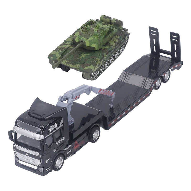 Flatbed Trailer Toy Simulation Detachable Collectible Military Trailer Tank Model
