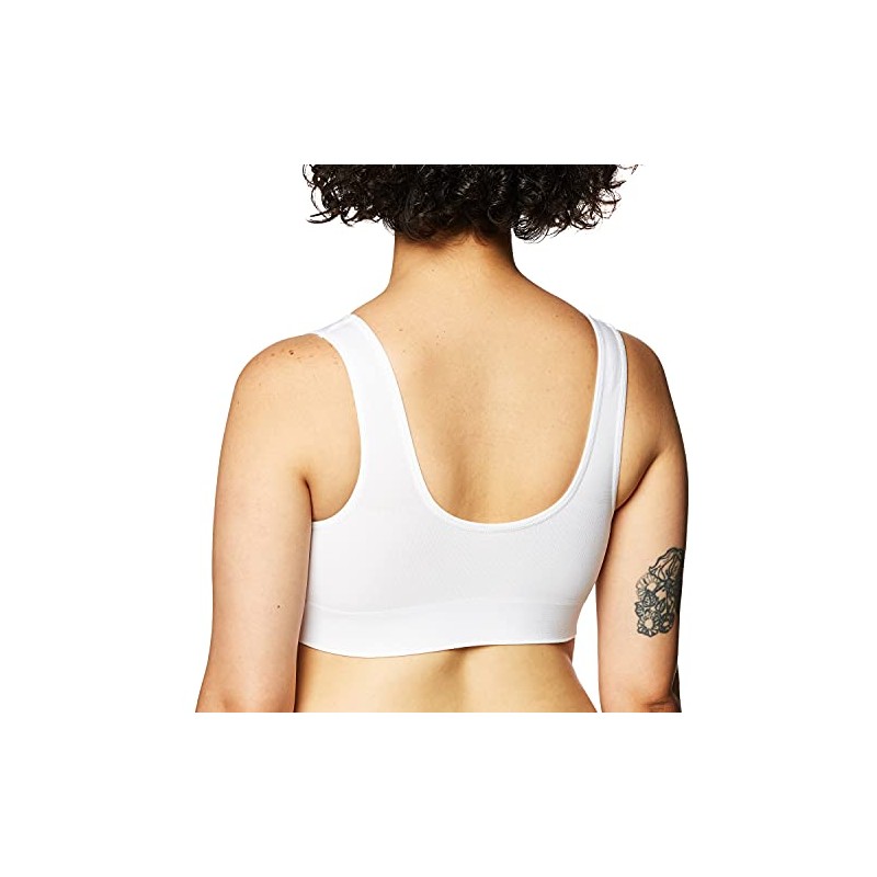 Ahh By Rhonda Shear Women's Seamless Leisure Bra, White, 3X
