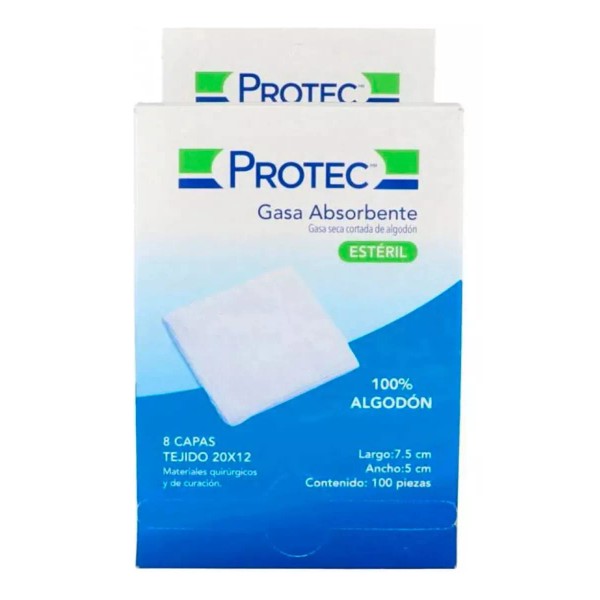 Protec Gasa Estéril 7.5x5 Cm Protec Caja C/100 Sobres
