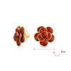 Red Enamel Button Style 3D Rose Flower Spring Retro Stud