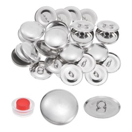 sourcing map 20 Sets Self Cover Button Kit 36L 0.9" 23mm with Wire Backs Aluminum Buttons to Cover Fabric Button Maker Covered Buttons Kit with 2 Tools for DIY Cloth Home Decor Sewing