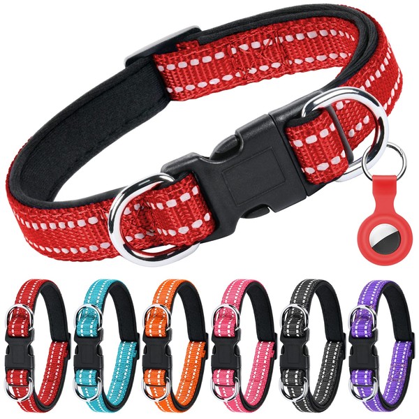 AUAUY Reflective Dog Collar, Adjustable Breathable Dog Collar, Soft Padded