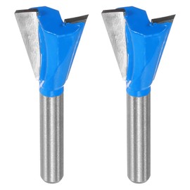 sourcing map 2pcs Dovetail Router Bit 3/4" Diameter 1/4" Shank Tungsten Carbide 14 Degree Dovetail Joint Drill Bit for Box Drawer Cabinet Joints Fine Woodworking