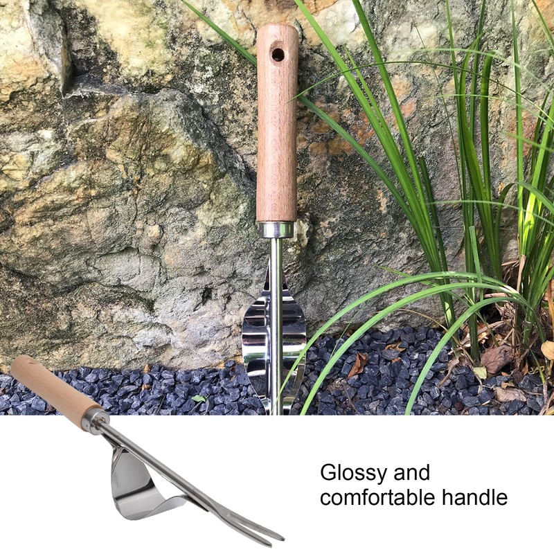 CHEOTIME 2 Pack Garden Hand Weeder 12.1" Long Handle Stainless