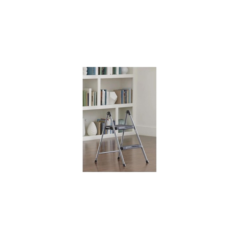 Cosco 11024PBL1E Platinum, Black Folding Step Stool, 2-Step, 200 lb.,