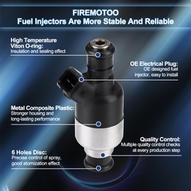 FIREMOTOO Fuel Injectors Pack of 4 6 Holes Compatible with GMC Sonoma for Chevy S10 Cavalier for Pontiac Sunfire for Isuzu Hombre 2.2L L4 1998 1999 2000