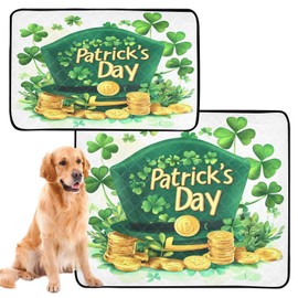 Zhirexin St. Patrick's Day Washable Pee Pads for Dogs,Absorbent Reusable Puppy Pads Pet Training Pads for Whelping, Playpen, Crate, Bed Sx3