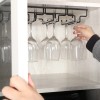 Uten 4 Rows Wine Glass Racks Under Cabinet Wall Mounted