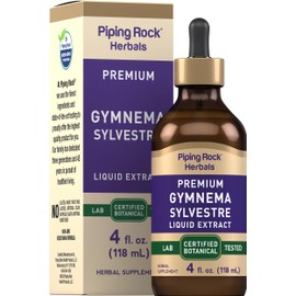 Piping Rock Gymnema Sylvestre Extract Liquid | 4 Fl Oz | Vegetarian, Alcohol Free Tincture Drops | Non-GMO, Gluten Free Supplement