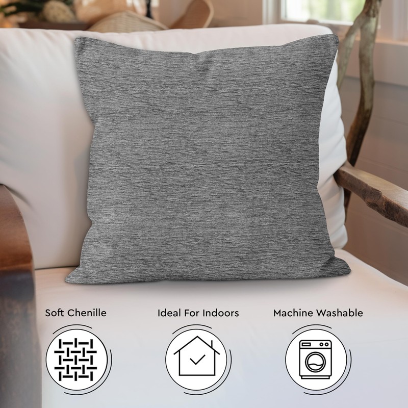 Encasa XO Fine Chenille Throw Pillow Covers 2 pcs Set