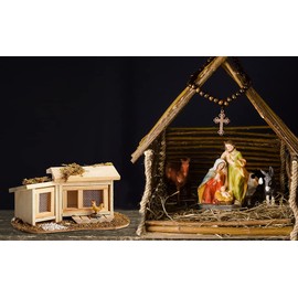 MaMeMi Hutch for Rabbits and Chickens [Approx. 6cm High, 14cm Wide, 8cm Deep, Handmade], Nativity Scene Supplies/Accessories for Nativity Scene / Nativity Animals