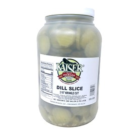 Kaiser Dill Slice Pickles 3/16" Krinkle Cut Gallon Jar