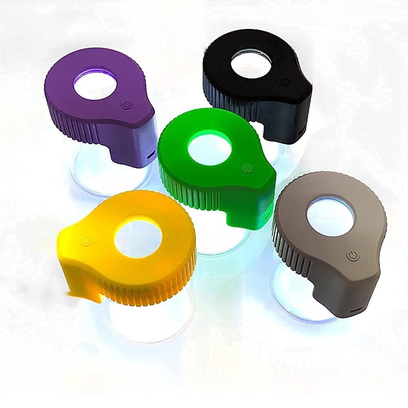Oweto Led Transparent Glass Seal Storage Jar, Light-Up Magnifying Ornamental