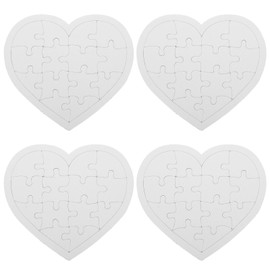 4 Sheets DIY Blank Puzzle Pieces for Kids - Educational Graffiti Toy, Drawing and Crafting, Lightweight Paper Material, Family Fun Activity