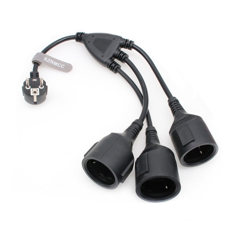 SZRMCC EU Europe Schuko UPS PDU Y Splitter Power Cord