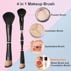 Juego de brochas de maquillaje 4 en 1 con soporte