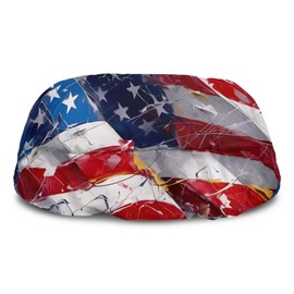Tomeusey Waterproof Winch Cover with USA Flag Print - Dust-Proof Winches Protective Cover 23 x 11 x 11 inch - Fits Electric Winches Foldable Easy to Clean