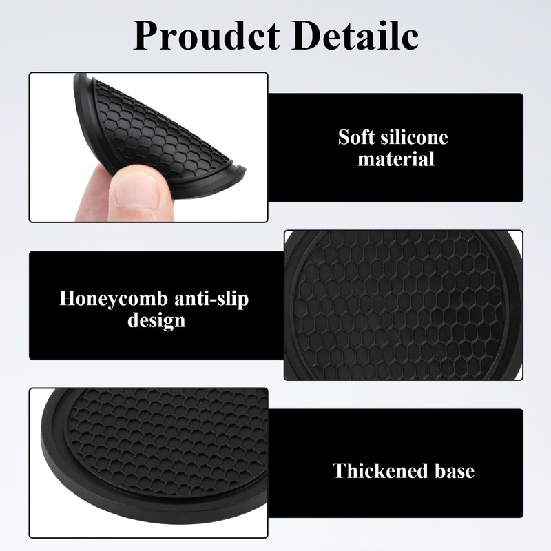 Car Cup Coaster - 4 Pcs Premium Non-Slip Coaster Set,